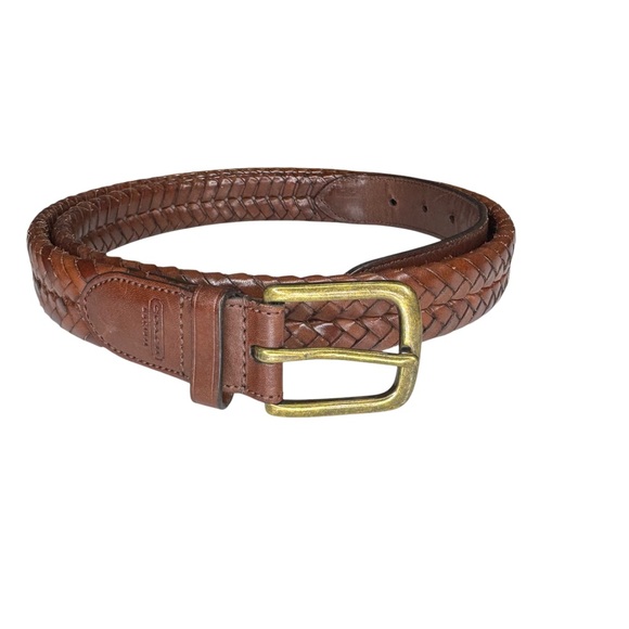 Vintage Coach Brown Braided Leather Belt Men's 42" Classic Career Office Preppy - Picture 1 of 7